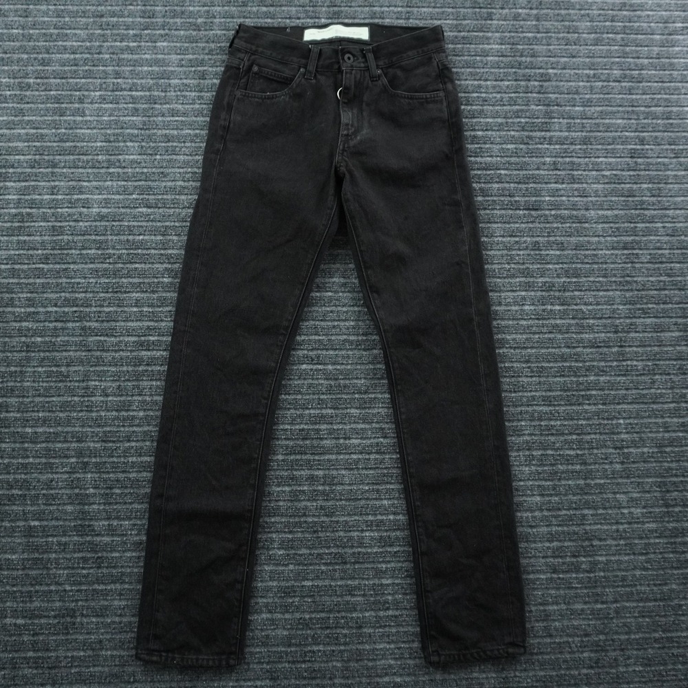 2013 Off-White Slim Fit Jeans Mens 28 Black Virgil Abloh Italian Denim Ring Zip